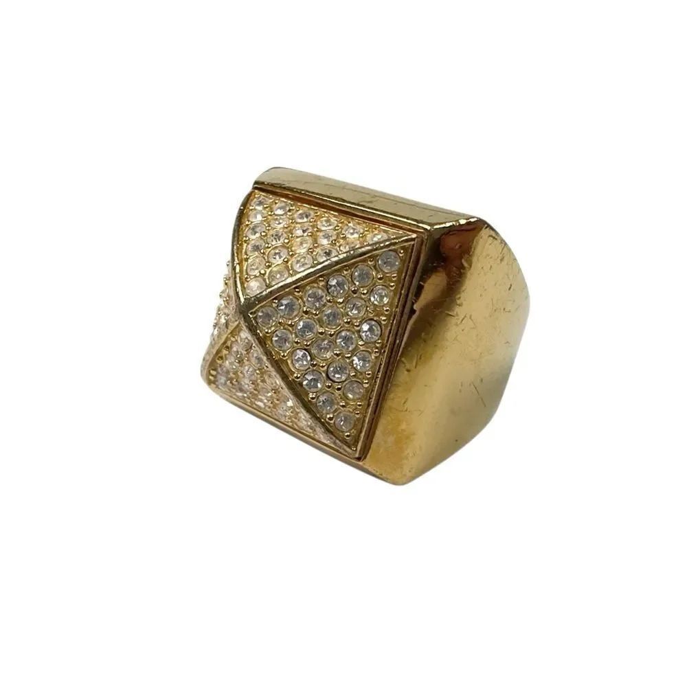 Michael Kors Pyramid Gold Plated Cocktail Ring Women’s Size 7